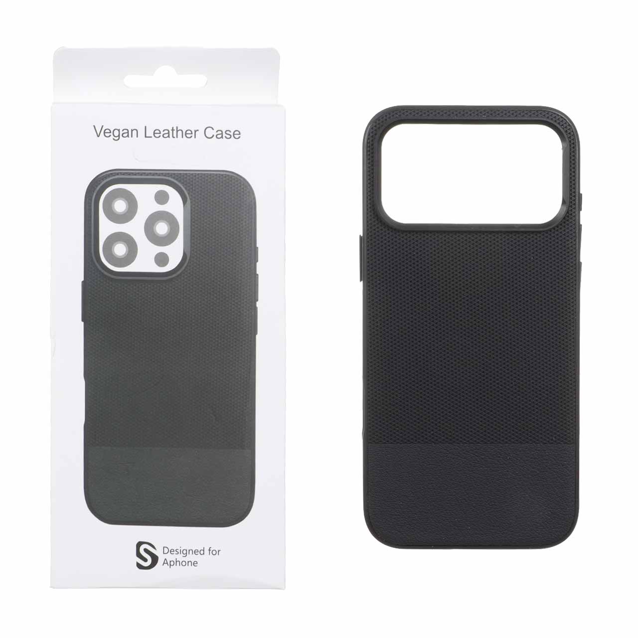 قاب اورجینال Vegan Leather Case چرمی دو تکه Apple iPhone 17 Pro Max - مشکی (پک دار) - MPS